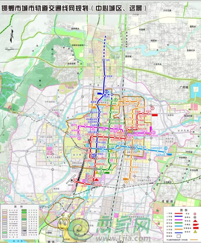 邯郸轨道交通规划图正在做全地上跨座式单轨高架方案与地下地铁制式