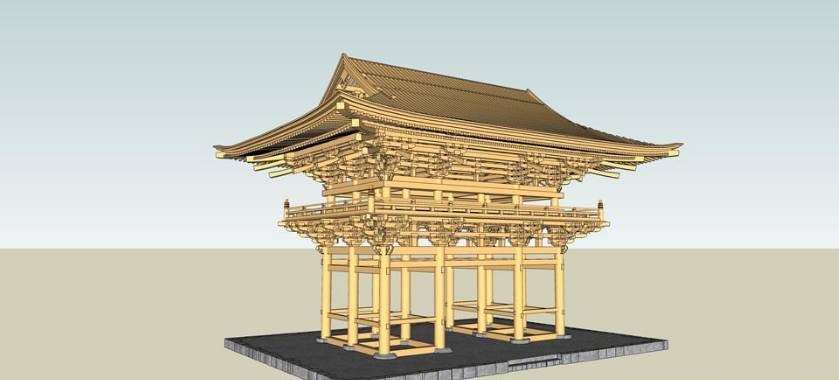 斗拱在唐代发展成熟,后来成为皇族建筑的专用构造.