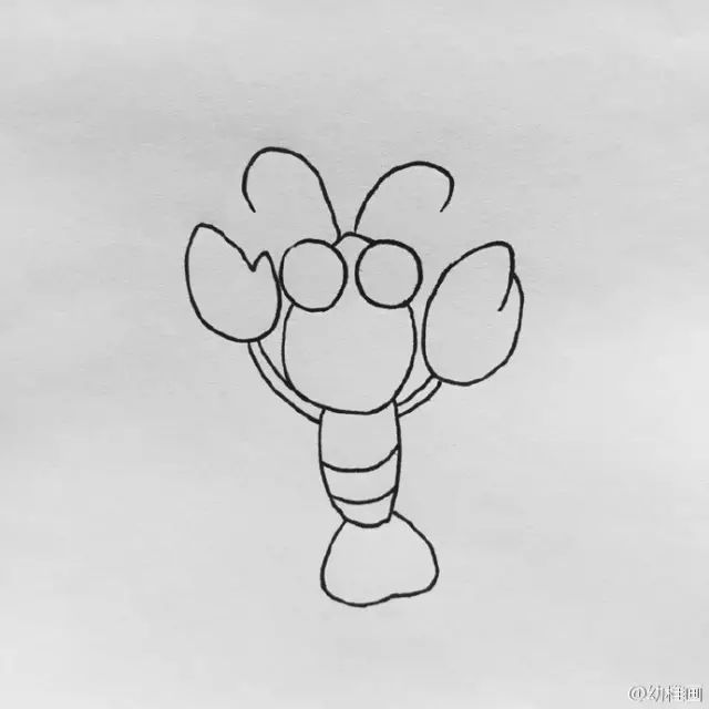 手绘简笔画||小龙虾