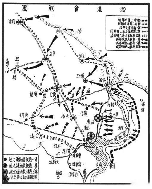 淞沪会战示意图