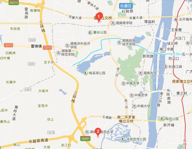 省长沙市岳麓区麓天路9号;分为两个校区地理位置2016年参考人数1412人