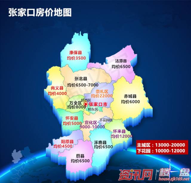 9月张家口各地房价地图出炉 买房必看!