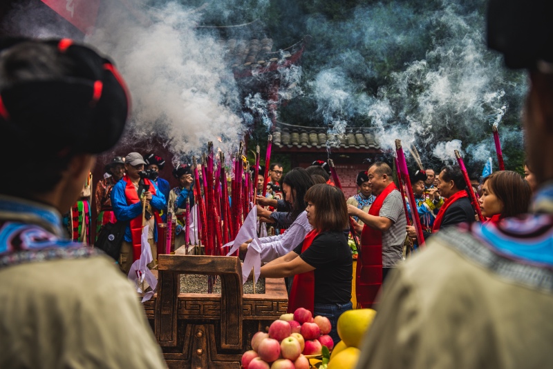 四川罕见 羌族非物质文化遗产祭祀南宝山朝山会