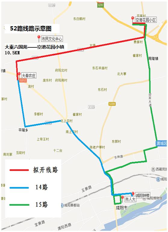 咸阳市将开通51路,52路 两条新的公交线路 听到这一消息