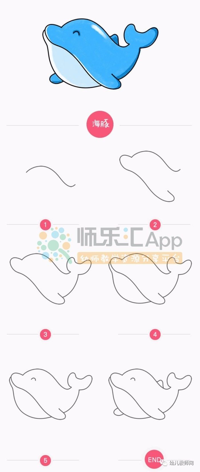 【步骤图】来一组海洋动物的简笔画,简直萌翻了!