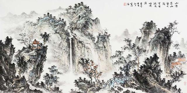 曹宝峪国画作品赏析:清雅笔墨绘秀丽河山