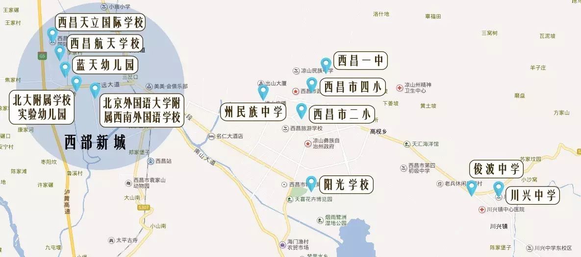 1 北大附属学校实验幼儿园 已建成 新建的西昌市北大附属学校实