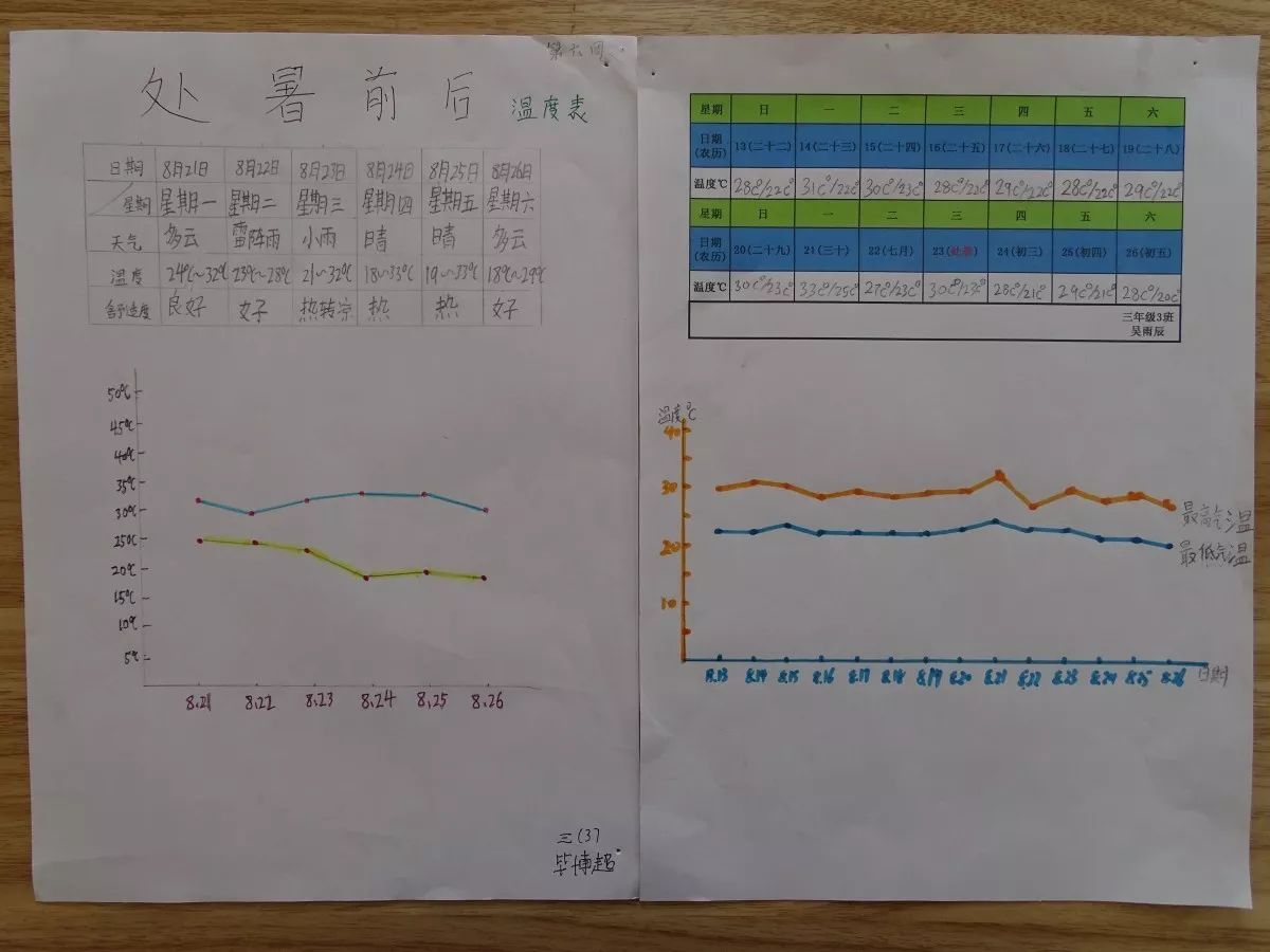 一日一品传统文化整合小报形式多样的气温记录表