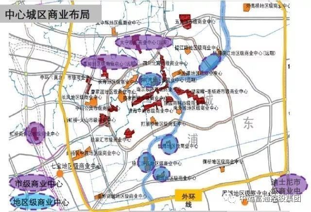 上海市中心城区商业中心布局图