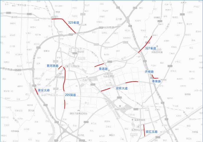 g2京沪高速(楚州枢纽,王兴枢纽),建议参考绕行路线或错峰躲避拥堵