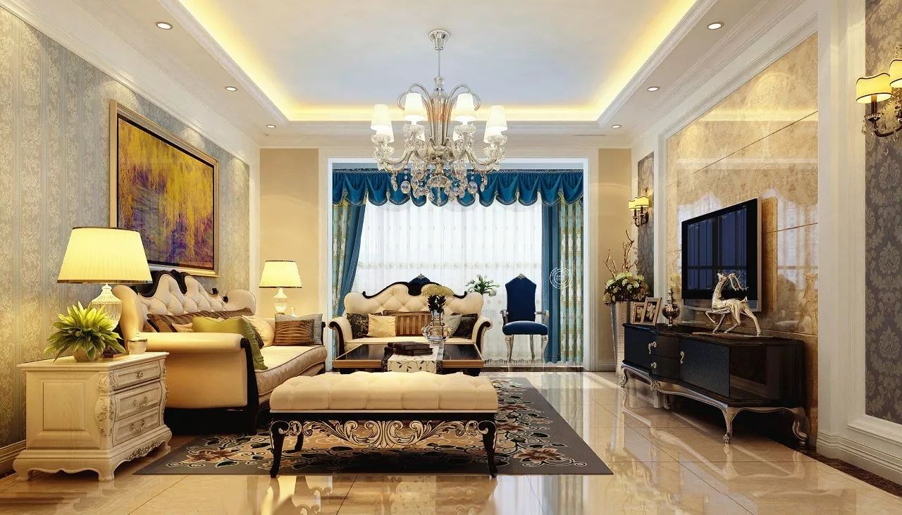 豪宅别墅搭配欧美风窗帘,尊贵的奢华与低调 