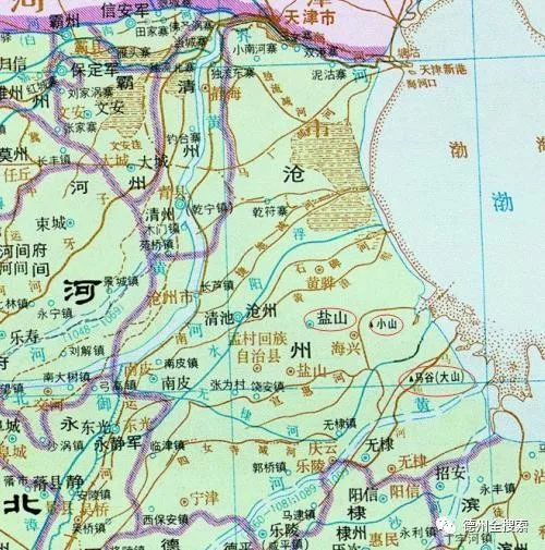 北宋时期盐山及大山位置图盐山县位于河北省东部,东临渤海,北倚京津