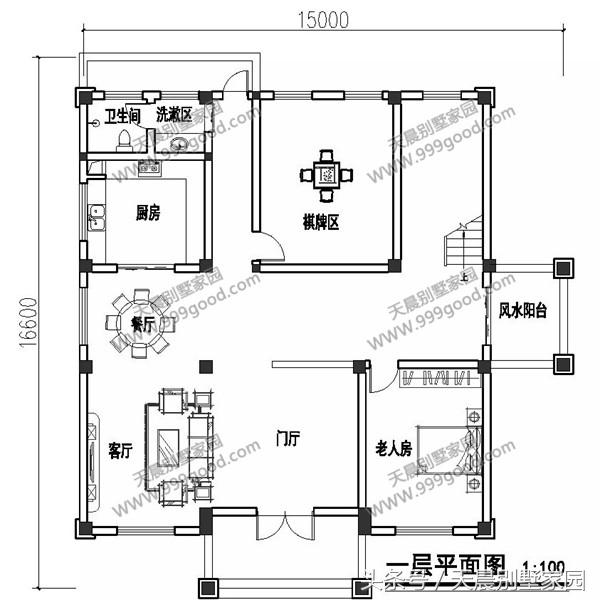 这款新出炉的农村三层欧式别墅,15x16.6米实在漂亮还