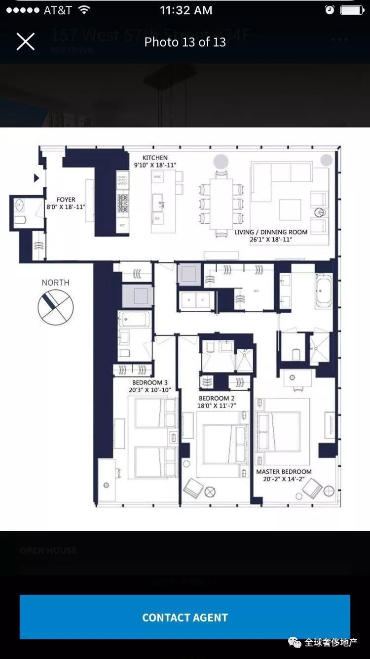 这是one57的2145平方尺户型图及售价等 这些也是one57 & 432park ave