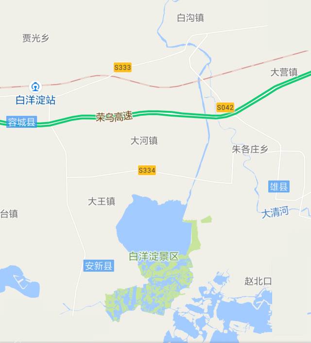 基地由雄县,安新县,容城县组成,中间是著名的白洋淀景区.图片