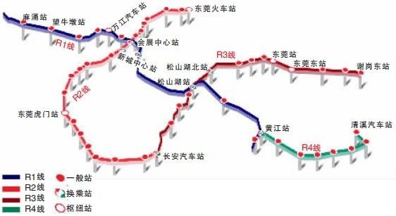 r1线途径松山湖,与r3线交汇,连接深圳地铁6号线,大大缩短松山湖与城市