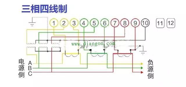 插卡式三项有功电表接线图