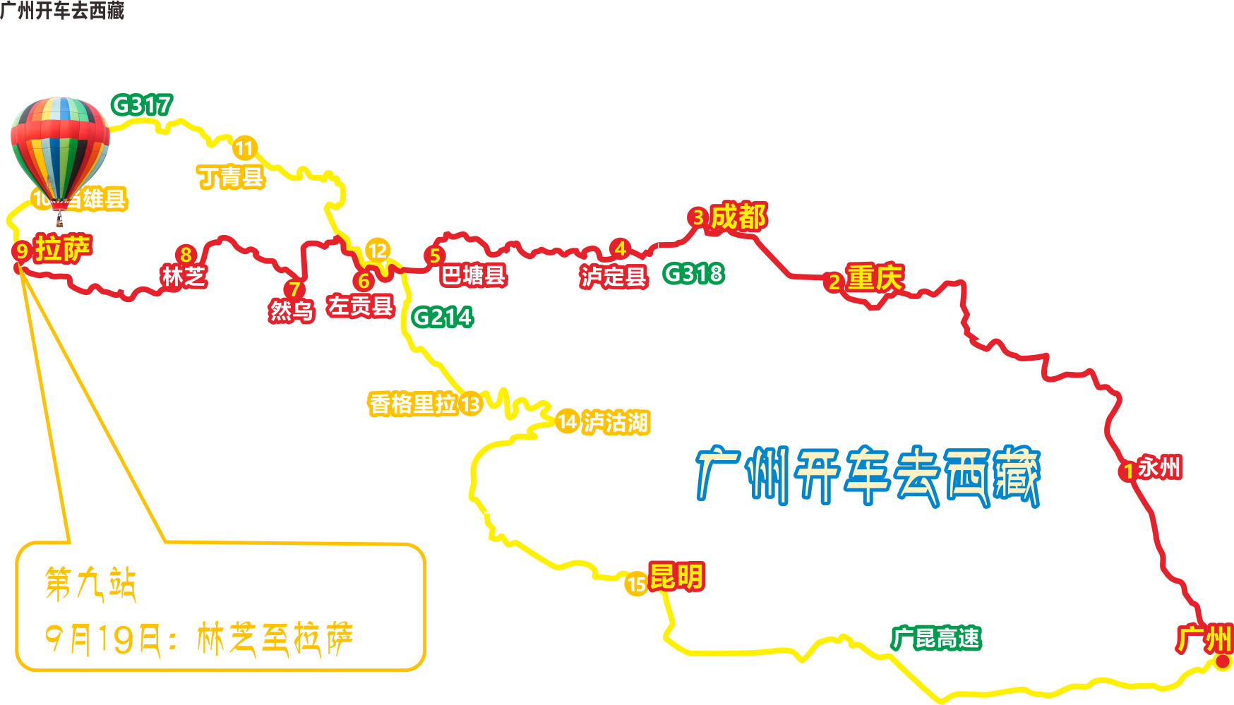 广州开车去西藏至拉萨折返15个站及沿途详解#带着微播去远行#第一季