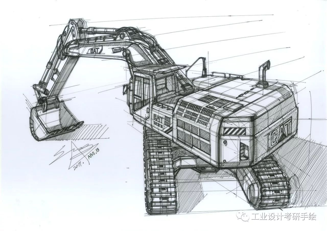 多款工程车手绘图欣赏