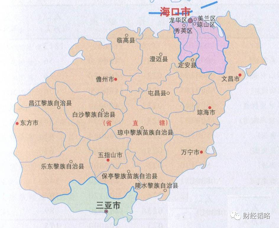 永久停止五指山市和保亭,琼中,白沙三个县(见下图)开