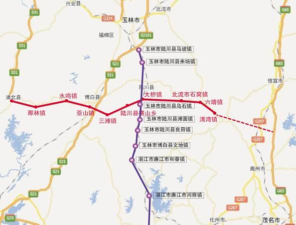 据了解,浦北至北流高速公路建设项目方案由线和博白,三滩,陆川