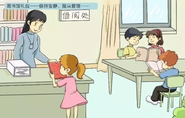 ②图书馆礼仪:保持安静,服从管理;遵守图书借阅规则;遵守公共场所道德