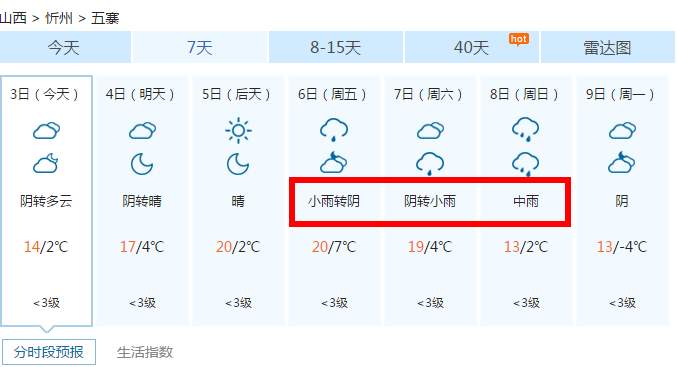 五台山一周天气预报视频