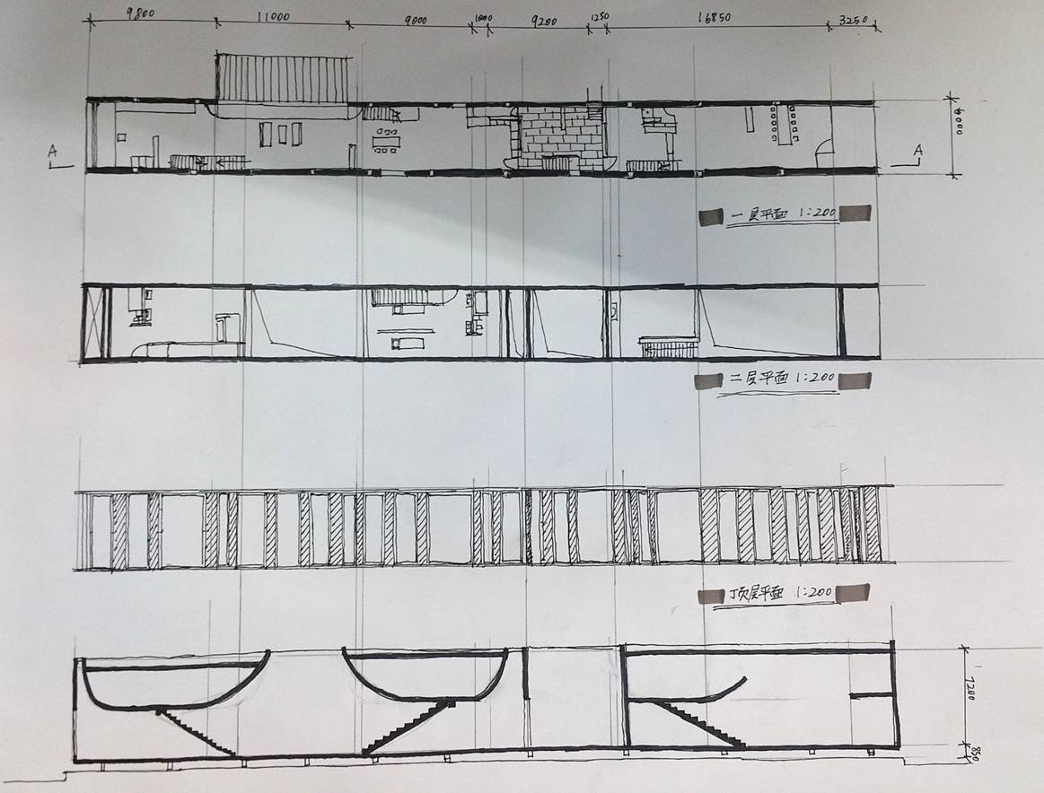 住吉的长屋对比天窗洞窗落地窗光线端头侧墙限定室外空间弧形夹层