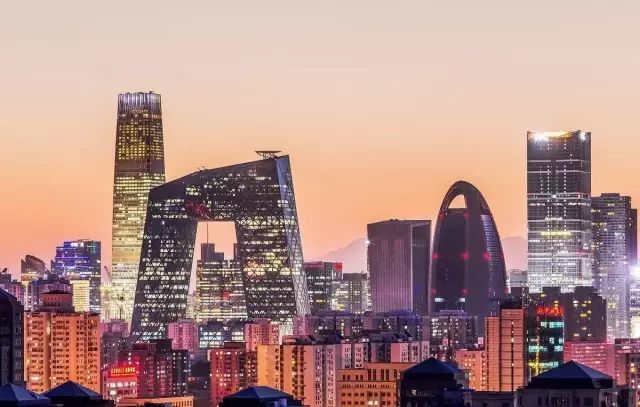 北京建外国贸cbd(中央商务区)夜景