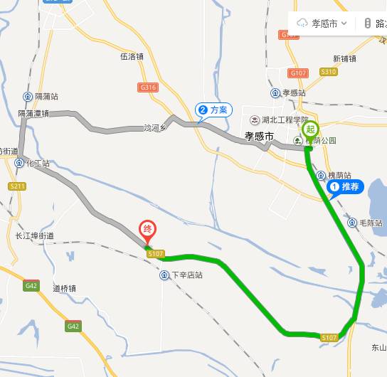 旅游 正文  去程 a.从316国道转到107省道从孝感南边出发 b.