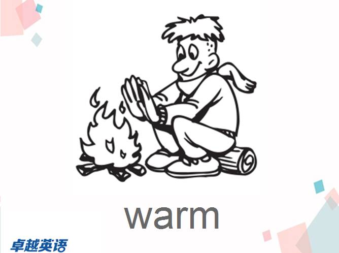 warm: having or producing   comfortably high temperature