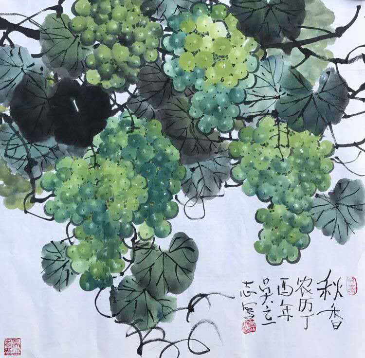 师从我国著名画家苏葆桢,冯建吴诸艺术大师,专修中国花鸟画,遂登堂