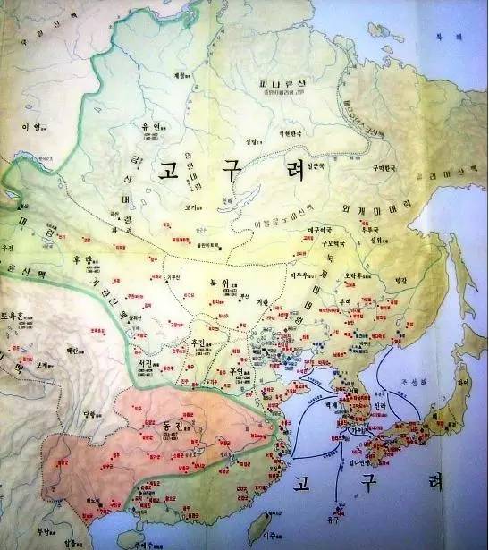 《韩国史》中的朝鲜历史地图,中国哪里去了.