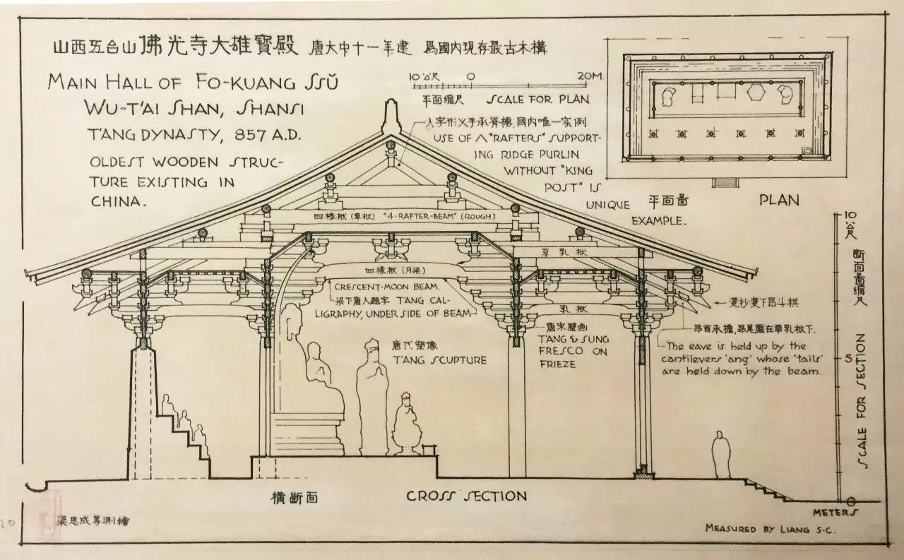 唐代 山西五台山 佛光寺大殿梁思成先生对保护中国古代建筑可谓倾尽