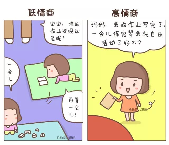 漫画|8张对比图告诉你,高情商的孩子和低情商的孩子有什么不同