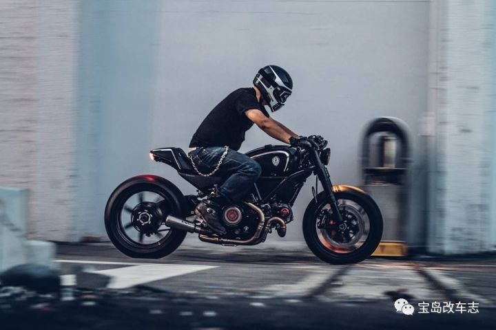 ducati scrambler的轻量化极简改装咖啡风|by rough crafts