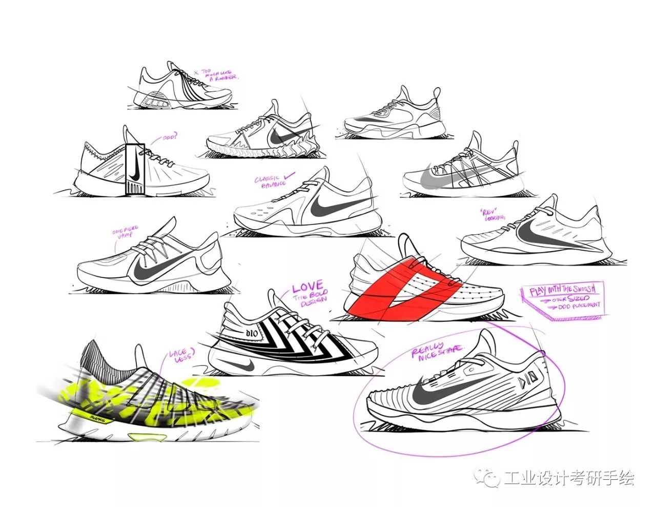 运动鞋设计手绘图