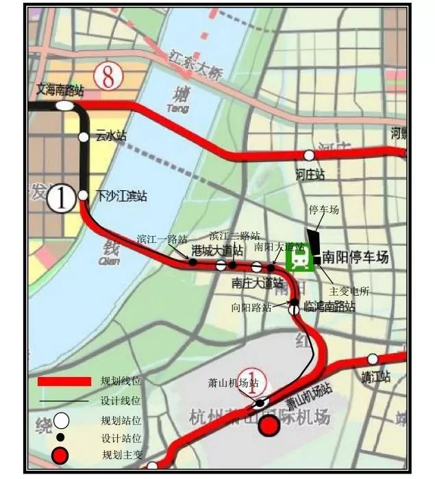 3公里,增加了1座车站(滨江一路站);向阳路站(原临鸿南路站)的位置由临