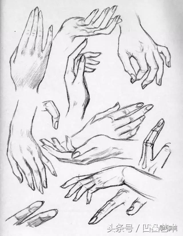 大师笔下的手,手部手势绘画学习大全,你需要的手势这