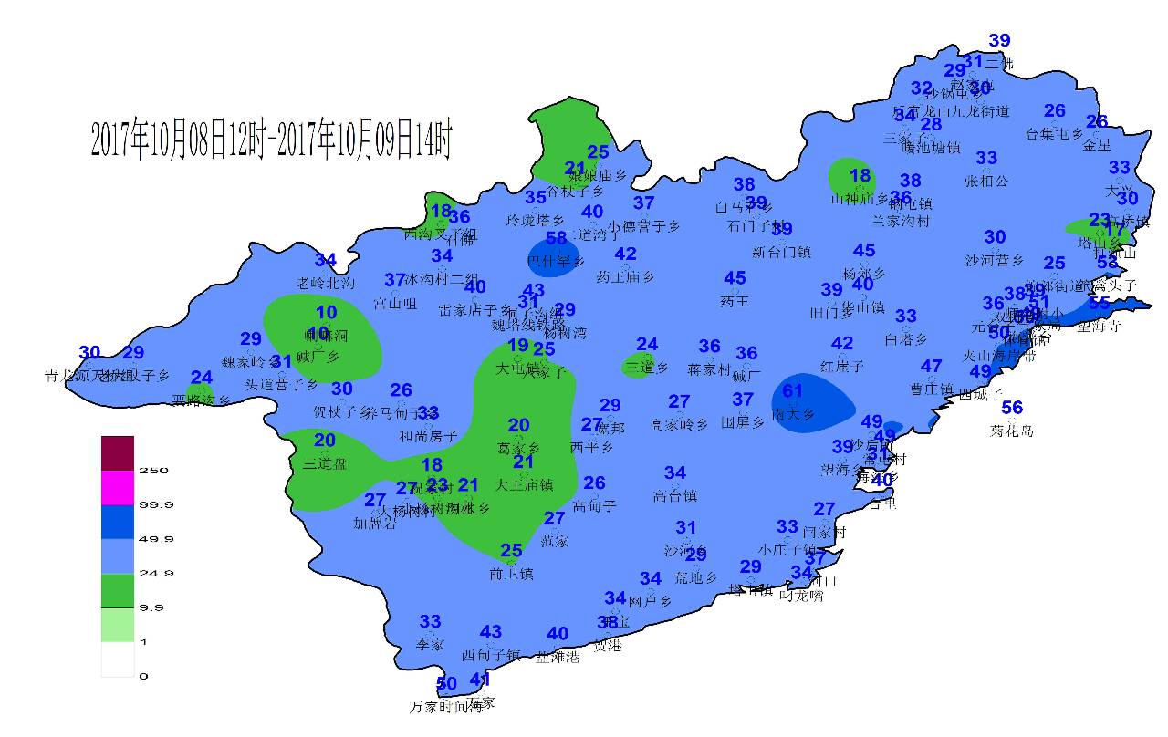 财 正文  各平均降水量:建昌县30.1毫米,连山区31.