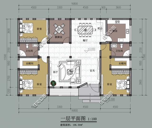 新版平面图设计的出发点也是风水考量,当地风水师业,房屋四个角