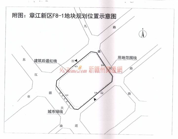 由江西国土资源交易网网上得知,位于赣州市章江新区f9-1地块,地块编号