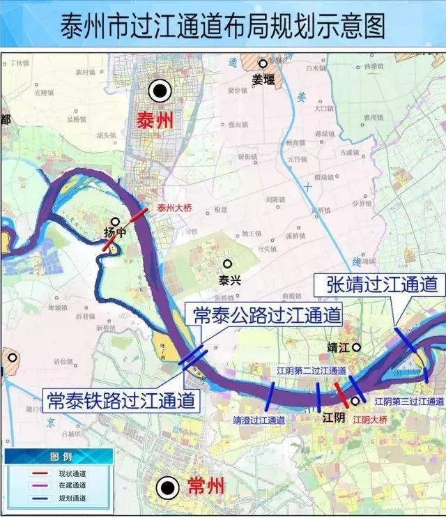 分别是: 宁淮铁路南京上元门过江隧道 拟建的常泰,张靖两条过江通道均