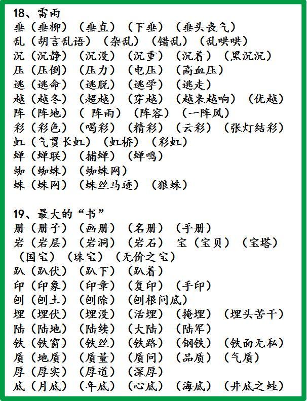 小学语文老师16年级生字组词汇总超实用孩子成绩突飞猛进