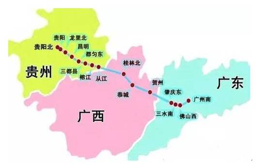 兰广,广昆三大干线通道的交会,并连接了深茂铁路与广汕高铁
