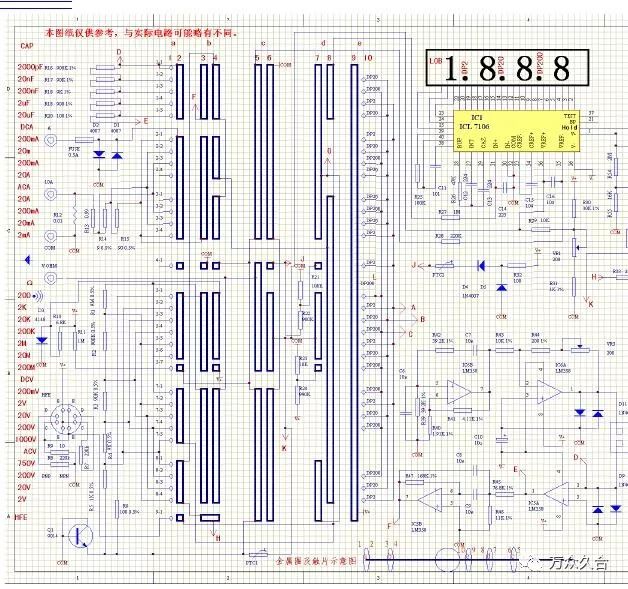 数字万用表电路图及电阻档维修方法