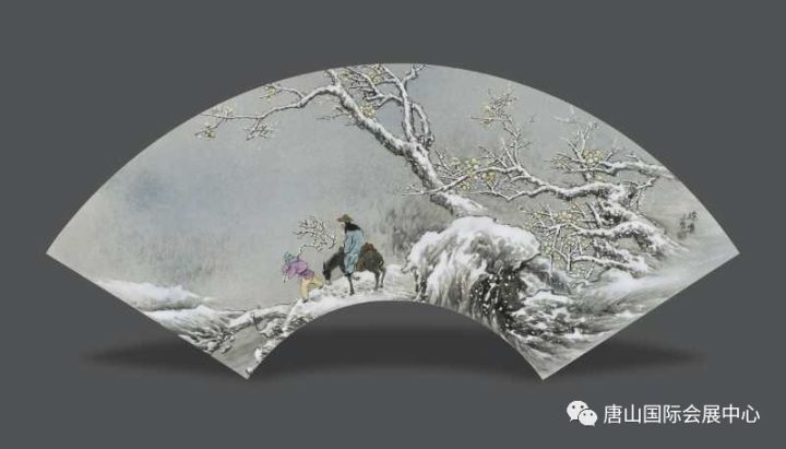 色釉粉彩雪景《踏雪寻梅》釉上泼彩《天山行》色釉风景《黎明的河畔》