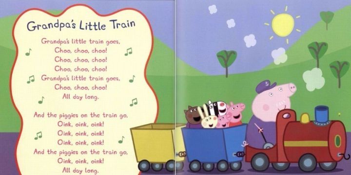 跟小猪佩奇学唱英语儿歌4|英语儿歌 grandpa's little train 爷爷