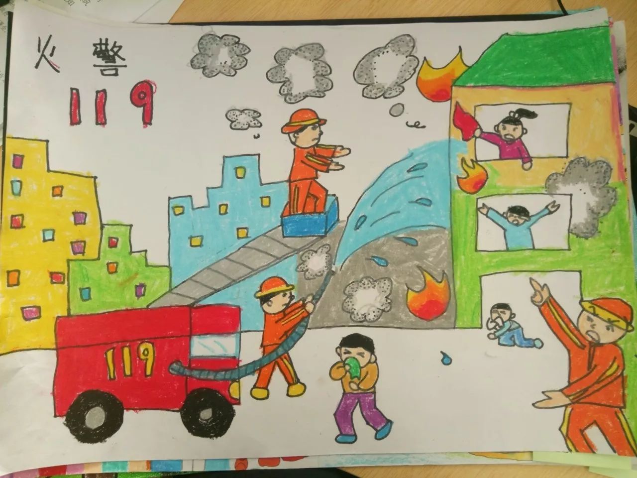 消防拼图插画|插画|儿童插画|大嗜 - 原创作品 - 站酷 (ZCOOL)