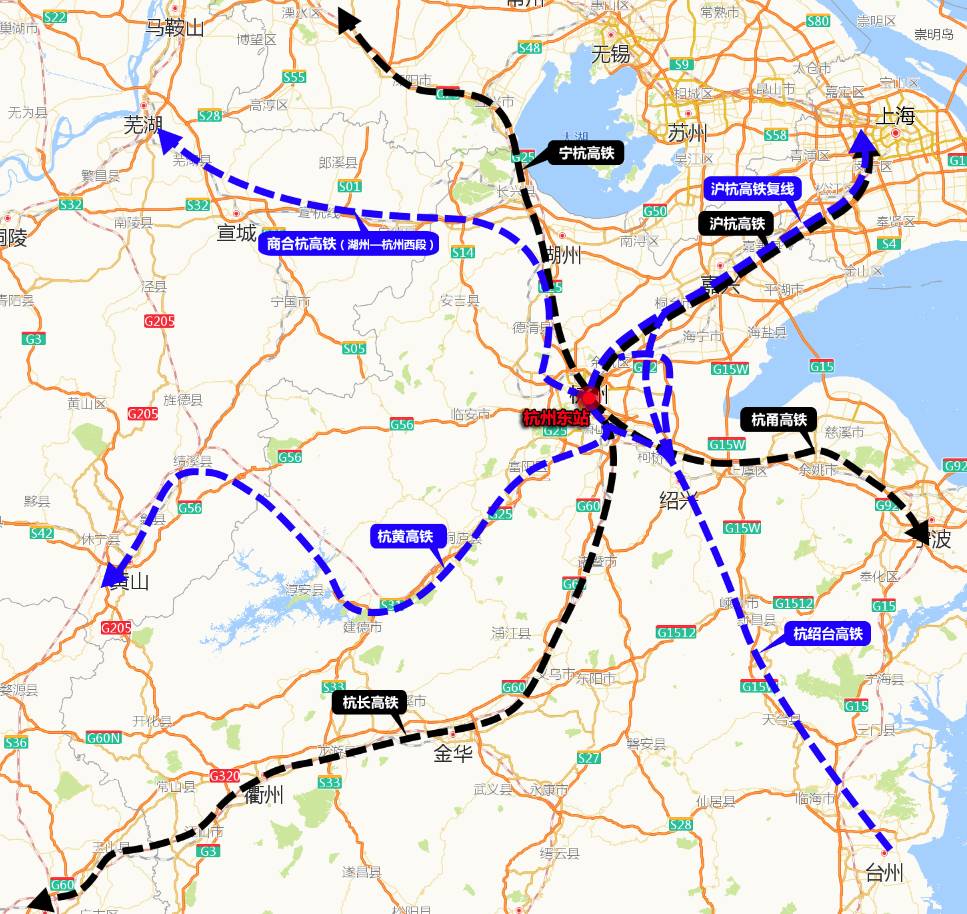 其中地铁6号线可实现与杭富城际铁路的接驳换乘.